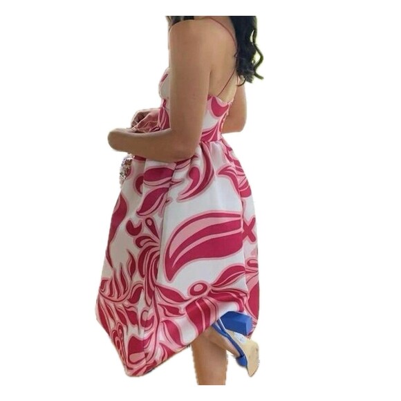 ASOS DESIGN Cupped Corset Bodice Retro Oversized Paisley Midi Prom Scuba Dress 8 - Picture 2 of 12